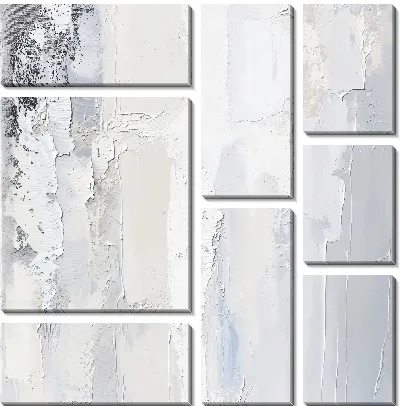 Модульная картина Белая абстракция №7