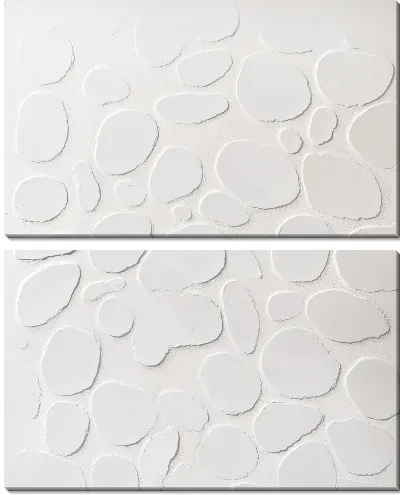 Модульная картина Белая абстракция в стиле гипса №14