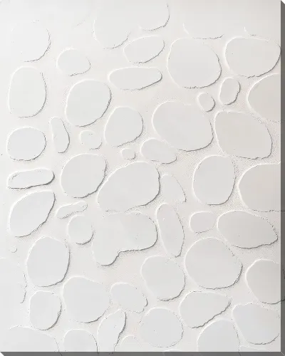 Картина маслом Белая абстракция в стиле гипса №14