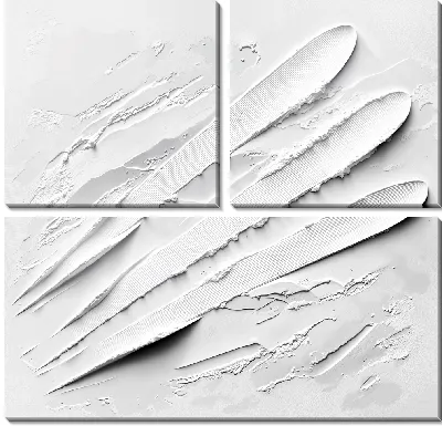 Модульная картина Белая абстракция в стиле гипса №22