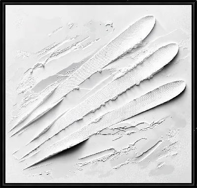 Картина Белая абстракция в стиле гипса №22