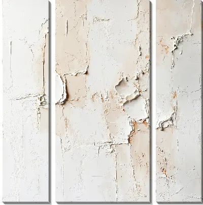 Модульная картина Белая абстракция в стиле гипса №24