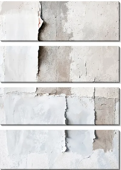 Модульная картина Белая абстракция в стиле гипса №26