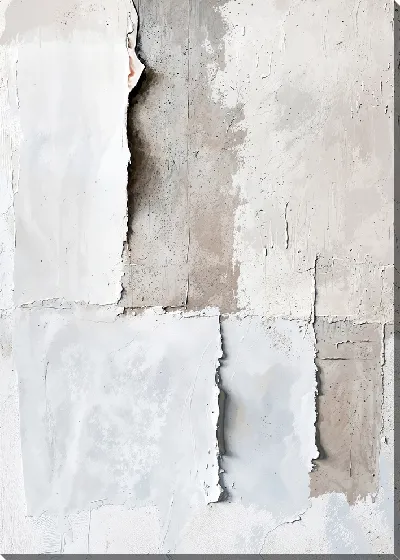 Картина маслом Белая абстракция в стиле гипса №26