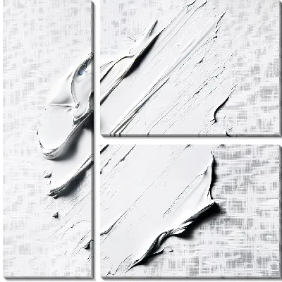 Модульная картина Белая абстракция в стиле гипса №27