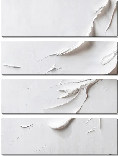 Модульная картина Белая абстракция в стиле гипса №29