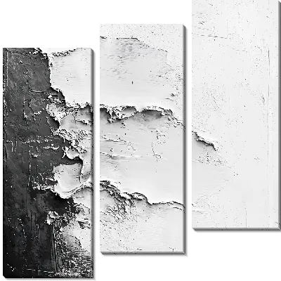 Модульная картина Белая абстракция в стиле гипса №42