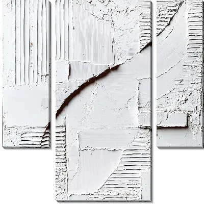 Модульная картина Белая абстракция в стиле гипса №48