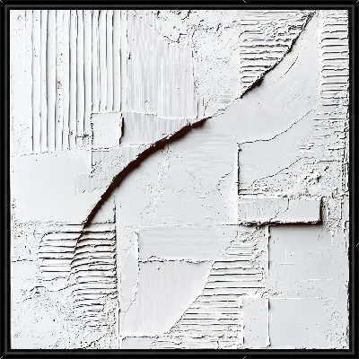 Картина Белая абстракция в стиле гипса №48