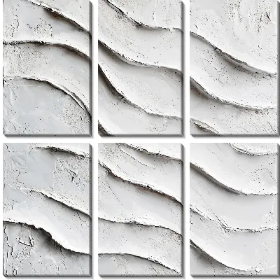 Модульная картина Белая абстракция в стиле гипса №51