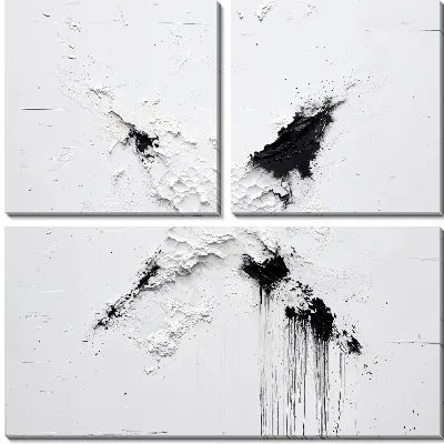 Модульная картина Белая абстракция в стиле гипса №52