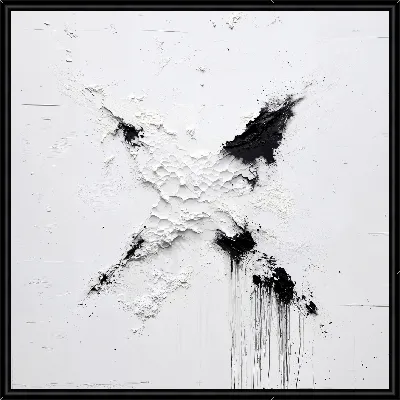 Картина Белая абстракция в стиле гипса №52