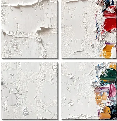 Белая абстракция в стиле гипса №57