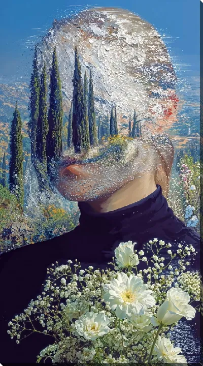 Картина маслом Девушка без лица №3