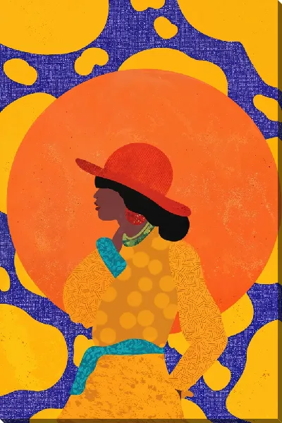 Картина маслом Девушка без лица в шляпе №2