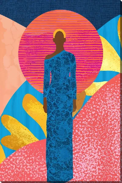 Картина маслом Девушка в платье без лица