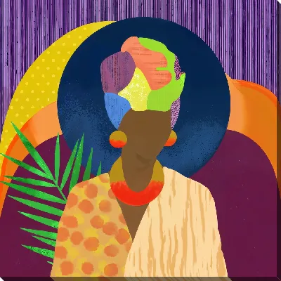 Женщина без лица на фоне ветви