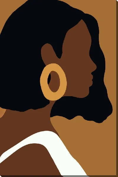 Картина маслом Африканка без лица с серьгой