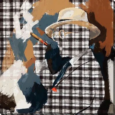 Картина маслом Мужчина в очках без лица