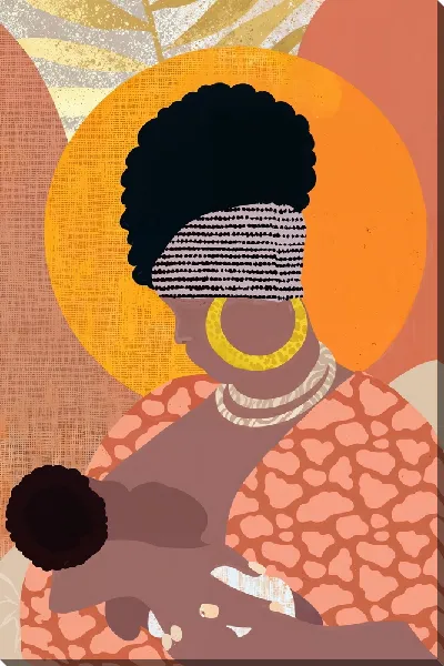 Картина маслом Женщина и ребенок без лиц