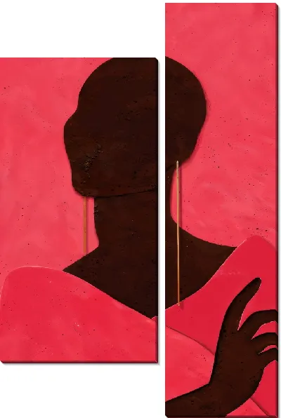 Модульная картина Безликая африканка №2