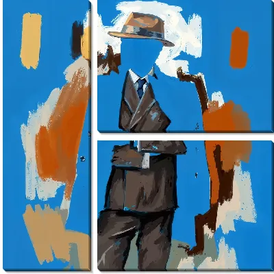 Модульная картина Мужчина в шляпе безликий