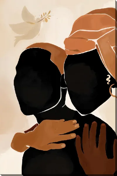 Картина маслом Африканская пара без лиц