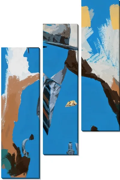 Модульная картина Безликий синий мужчина