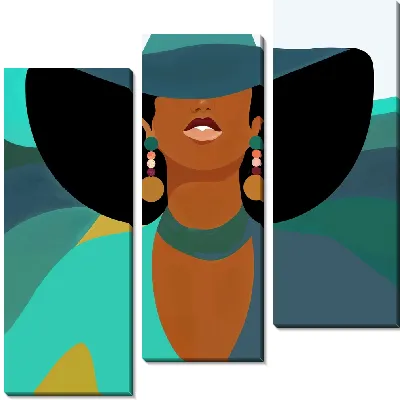 Модульная картина Без лица в шляпе