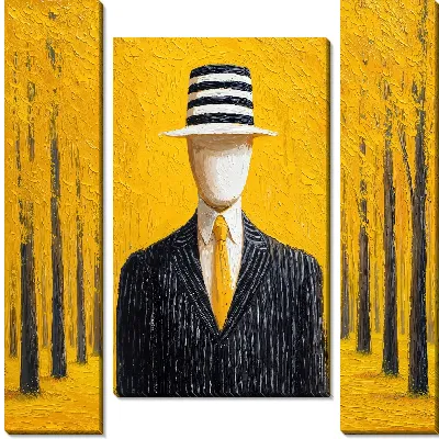 Модульная картина Без лица на фоне осени