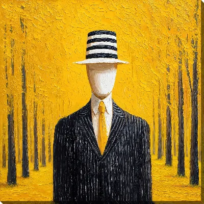 Картина маслом Без лица на фоне осени