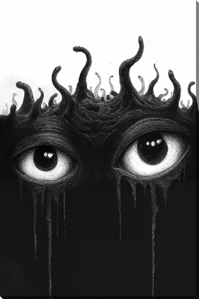 Картина маслом Глаза черного цвета