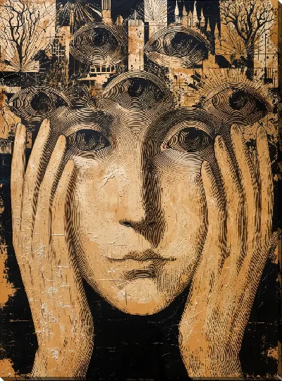 Картина маслом Много глаз