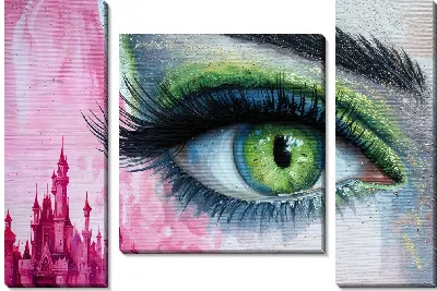Модульная картина Взгляд и замок