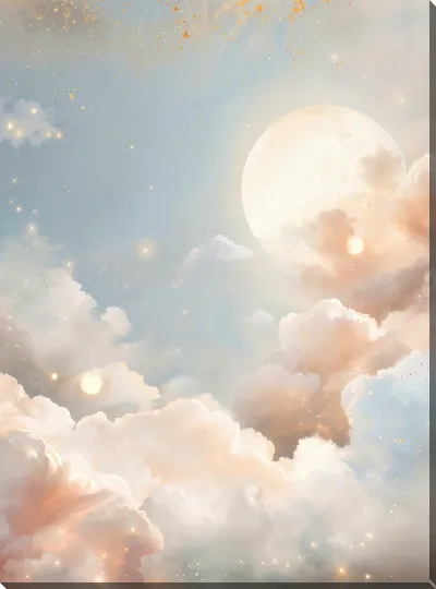 Картина маслом Солнце и облака