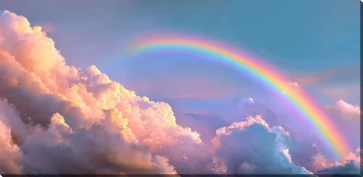 Картина маслом Облака и радуга