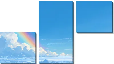 Модульная картина Радуга и облака в небе