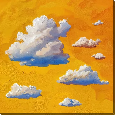 Картина маслом Облака в желтом небе