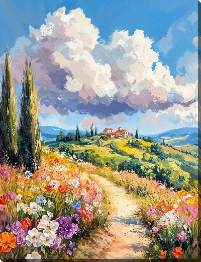 Картина маслом Облака Италии