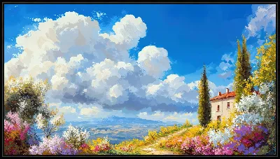 Картина Пейзаж с облаками