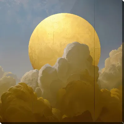 Картина маслом Солнце и облака №47
