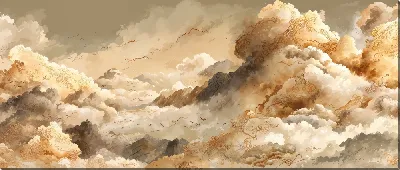 Картина маслом Желтые облака