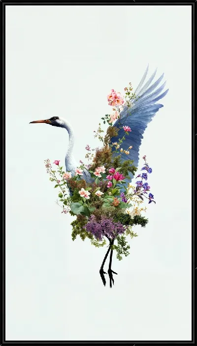 Картина Аист с цветами