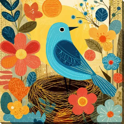 Картина маслом Чирик чирик