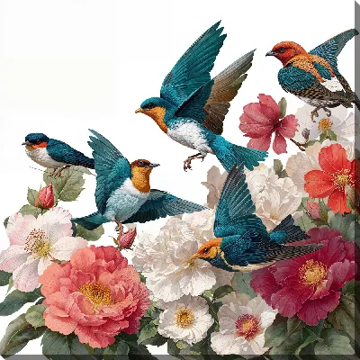 Картина маслом Полет над цветами