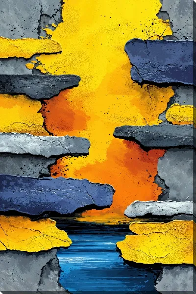 Картина маслом Современная объемная абстракция для интерьера