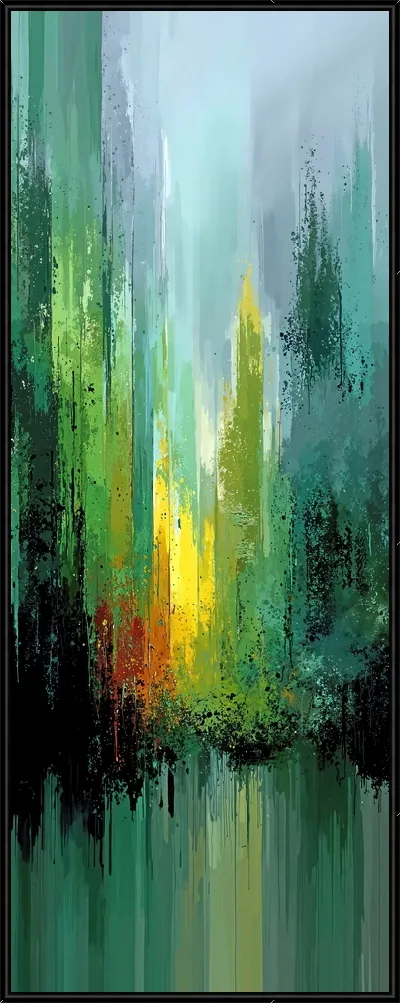 Картина Современная зеленая абстракция для интерьера