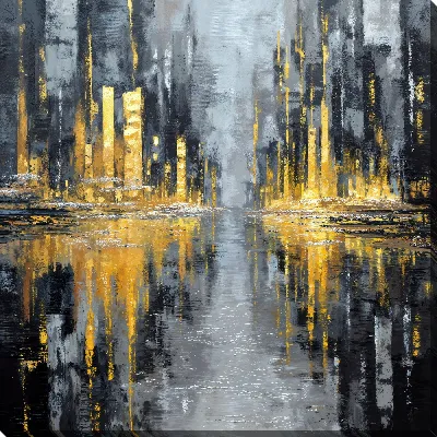 Картина маслом Черная абстракция пейзажа