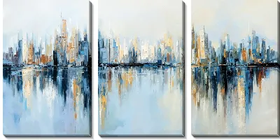 Модульная картина Абстракция панорама города
