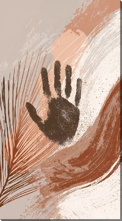Картина маслом Отпечаток руки №7